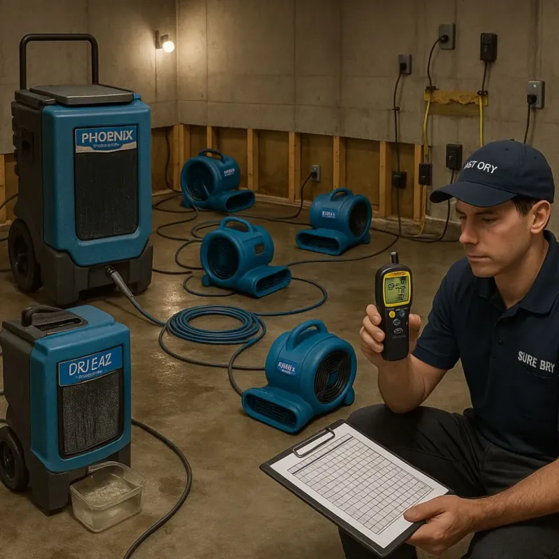 Structural Drying and Dehumidification process in Bessemer City, NC